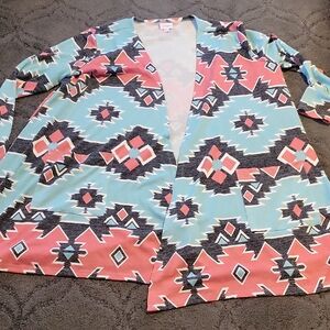 LuLaRoe Multicolor Logo Tag with Pastel Geometric Print